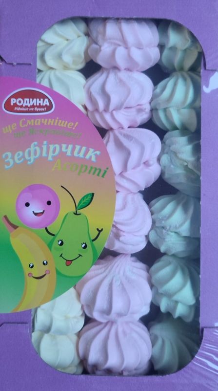 З.Ф. Зефірчики Асорті 0,360 кг/ТМ Родина Костопіль